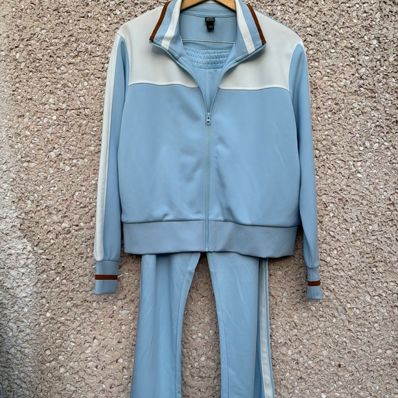 Classic Vintage Look Track Jacket in Baby Blue - Picture 5 of 5